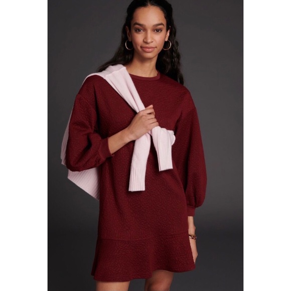 NWT ANTHROPOLOGIE MARE MARE ODILA TUNIC DRESS IN WINE - Picture 9 of 9